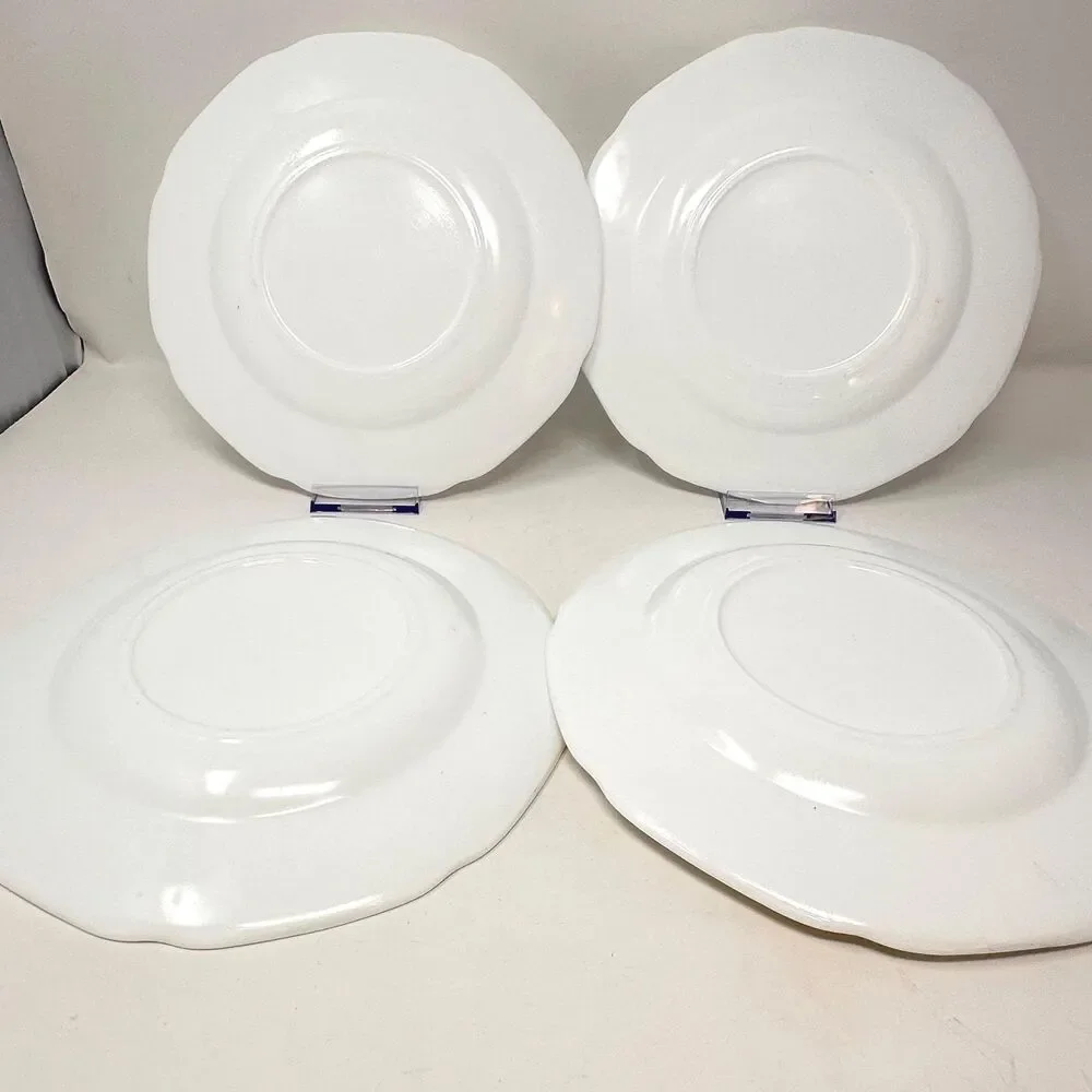 Vintage Indiana Colony Harvest Grape White Milk Glass 14pc Dinnerware Tea Set